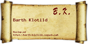 Barth Klotild névjegykártya